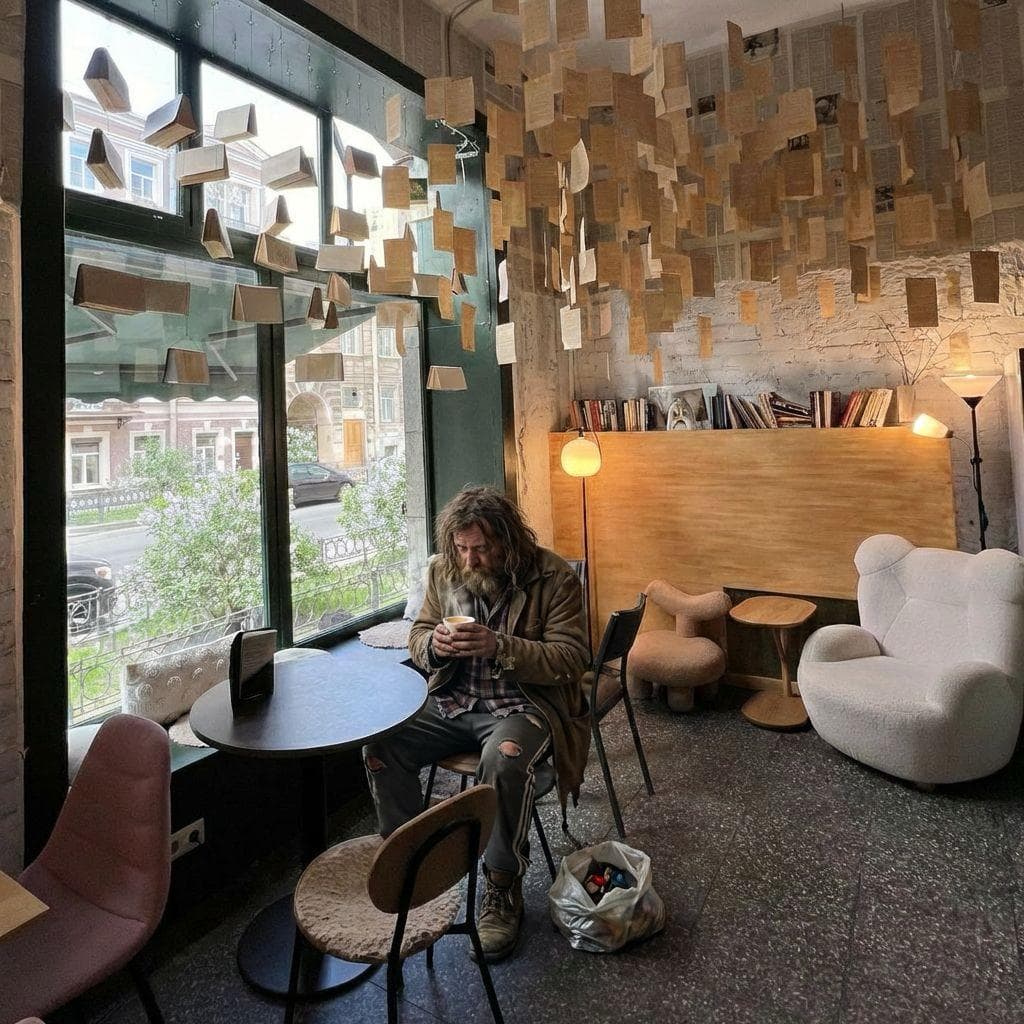 Добавить бомжа на фото